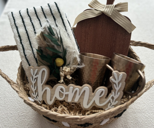 The "Curated Home" Luxury Housewarming Gift Basket Basketful Gifts