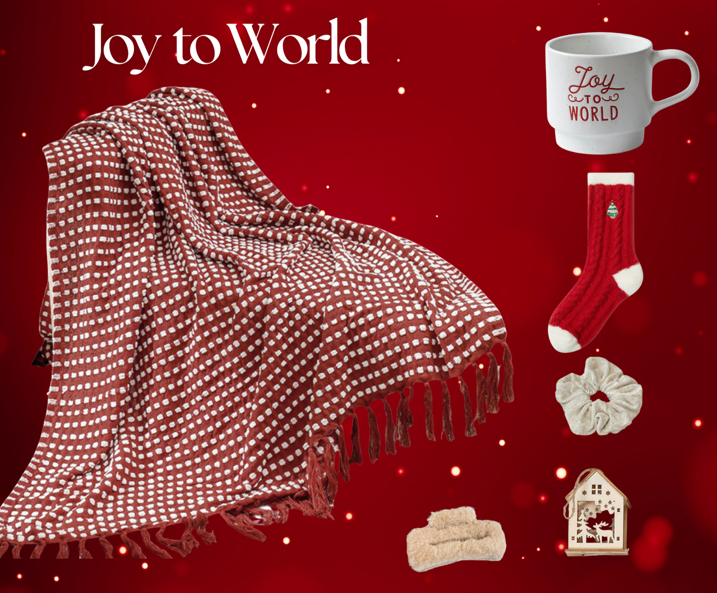 Christmas Gift Box for Family & Friends with Unique Christmas Blanket and Xmas Mug