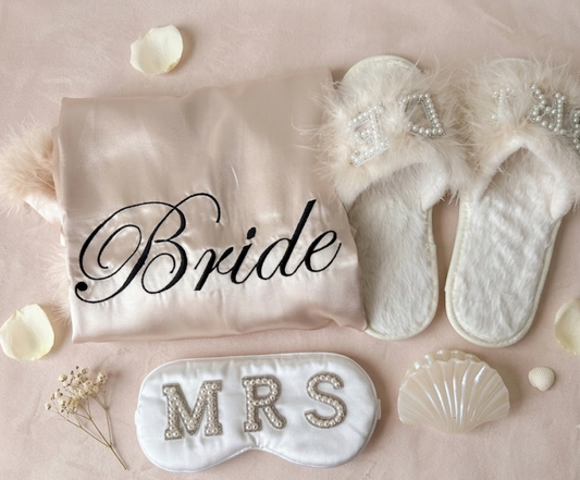 Wedding Shower Gift Basket | Bride Robe Slippers & Spa Set Basketful Gifts