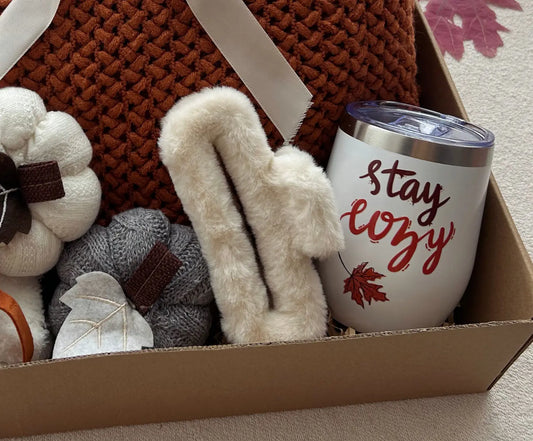 Stay Cozy Fall Vibe Care Package for Friends & Family Basketful Gifts