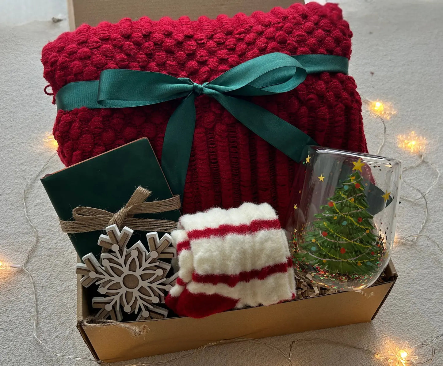 Christmas Gift Baskets with Cozy Blanket & Tumbler Basketful Gifts