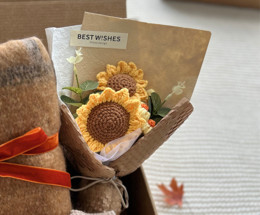 Best Wishes Autumn Sunflower Gift Basket | Fall Gift Set Basketful Gifts