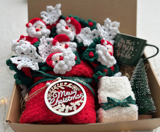 Jolly Santa Christmas Gift Basket – Round Santa Blanket, Holiday Mug & Cozy Socks Basketful Gifts