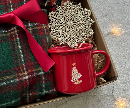 Christmas Gift Baskets for Friends & Family with Cozy Wrap Xmas Mug Basketful Gifts