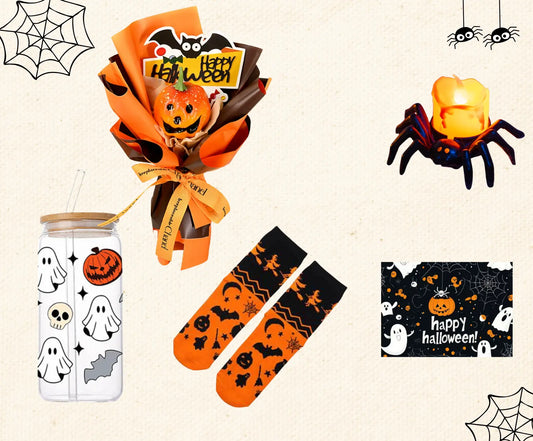 Halloween Gift Basket for Friends and Family Evil Pumpkin Bouquet Basketful Gifts