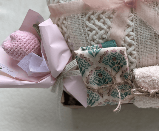 Blush & Bloom | Luxury Spring Pink Relaxation Gift with Crochet Tulip - Basketful Gifts