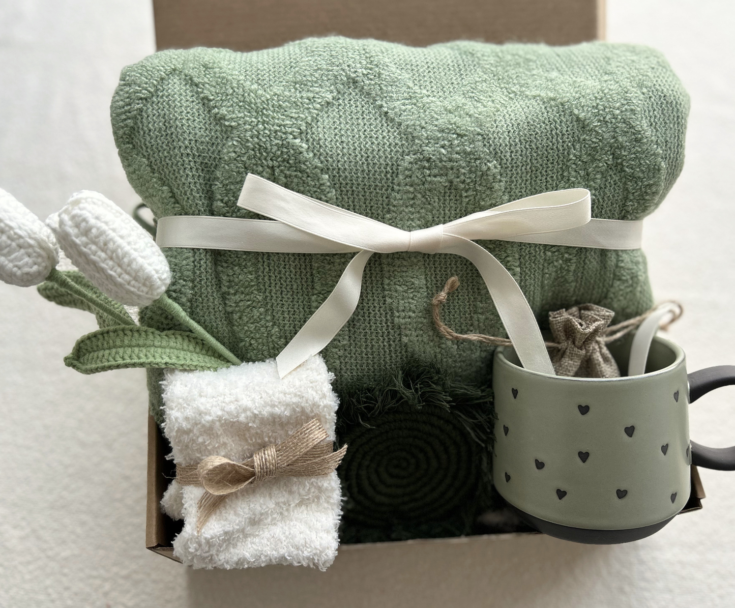 Sage Green Care Package Spring - Cozy Birthday & Thinking of You Gift Box
