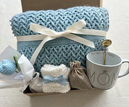 Mom's Day Gift Basket - "You Are My Hero" Cozy Blanket & Mug Set