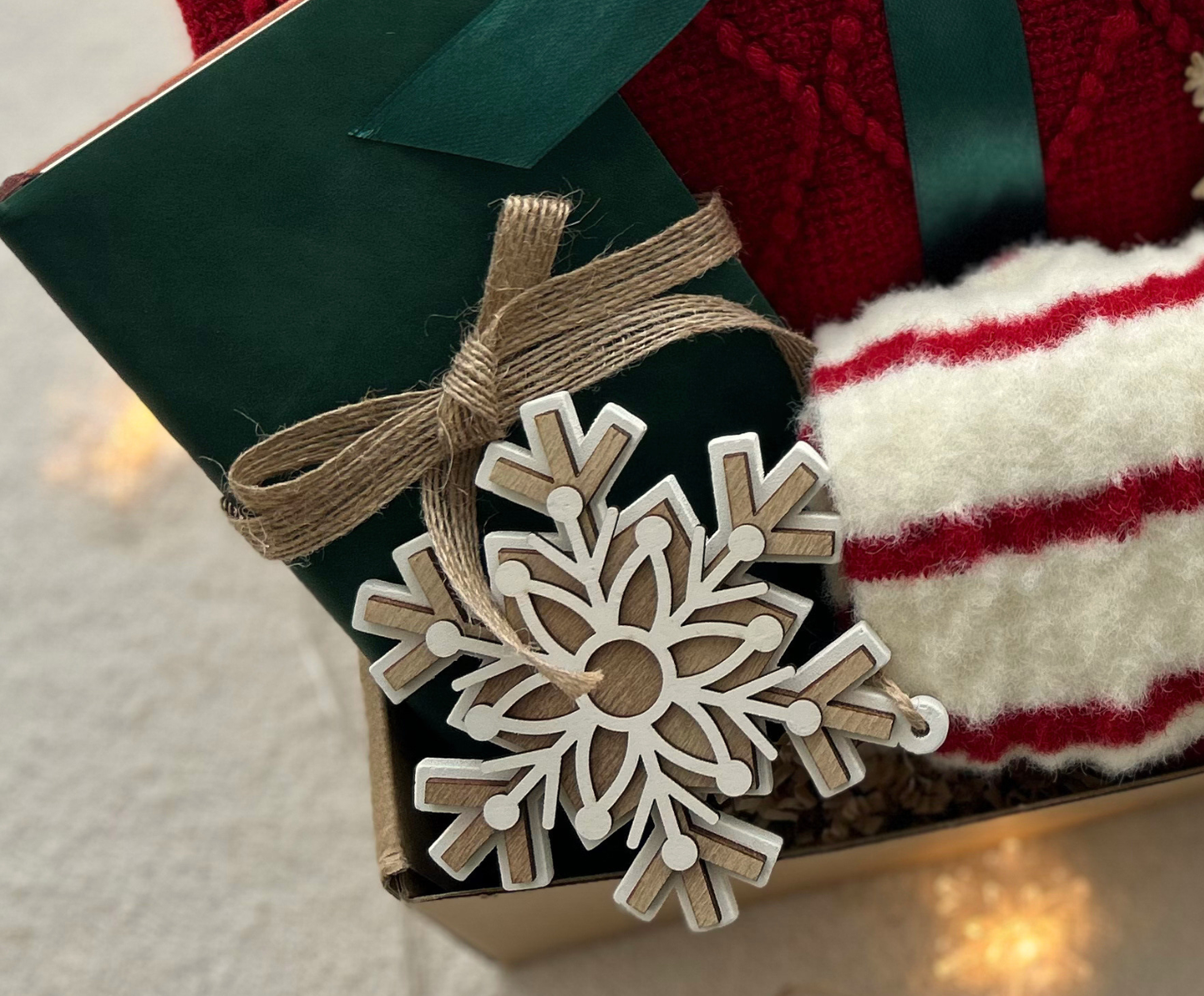 Christmas Theme Gift Basket with Blanket and Xmas Mug
