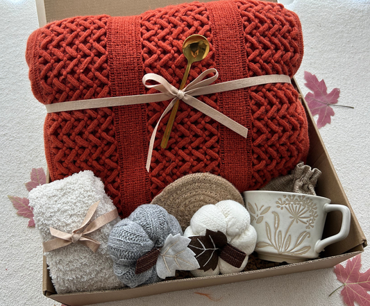 Cozy Care Package for Best Friend Fall Theme Self Care Gift Basket