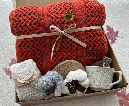 Cozy Care Package for Best Friend Fall Theme Self Care Gift Basket
