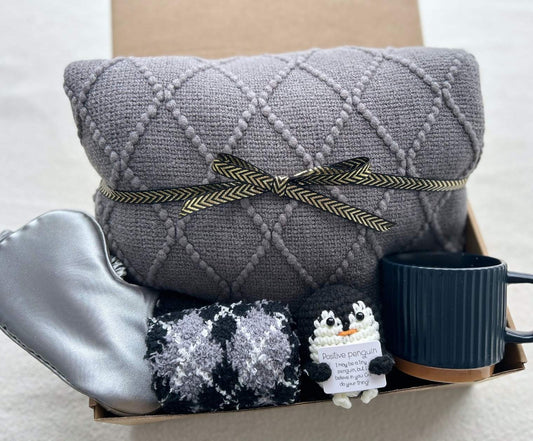 Get Well Gift Baskets for Him | Cozy Recovery Care Package with Blanket Basketful Gifts