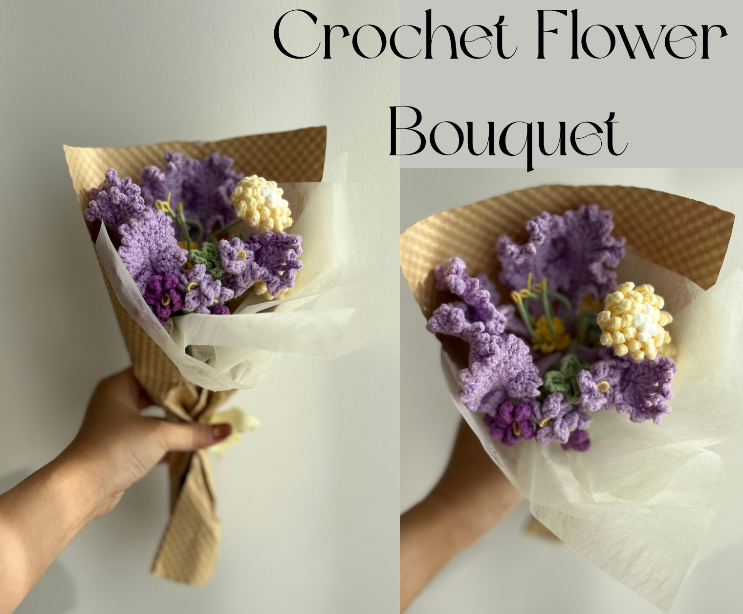 Sunshine & Lavender Joy Gift Box: Yellow Knit Blanket, Purple Crochet Bouquet & Cozy Socks Basketful Gifts