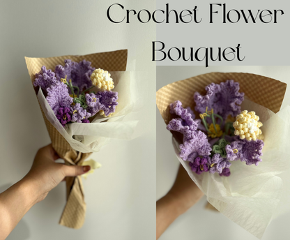 Sunshine & Lavender Joy Gift Box: Yellow Knit Blanket, Purple Crochet Bouquet & Cozy Socks Basketful Gifts