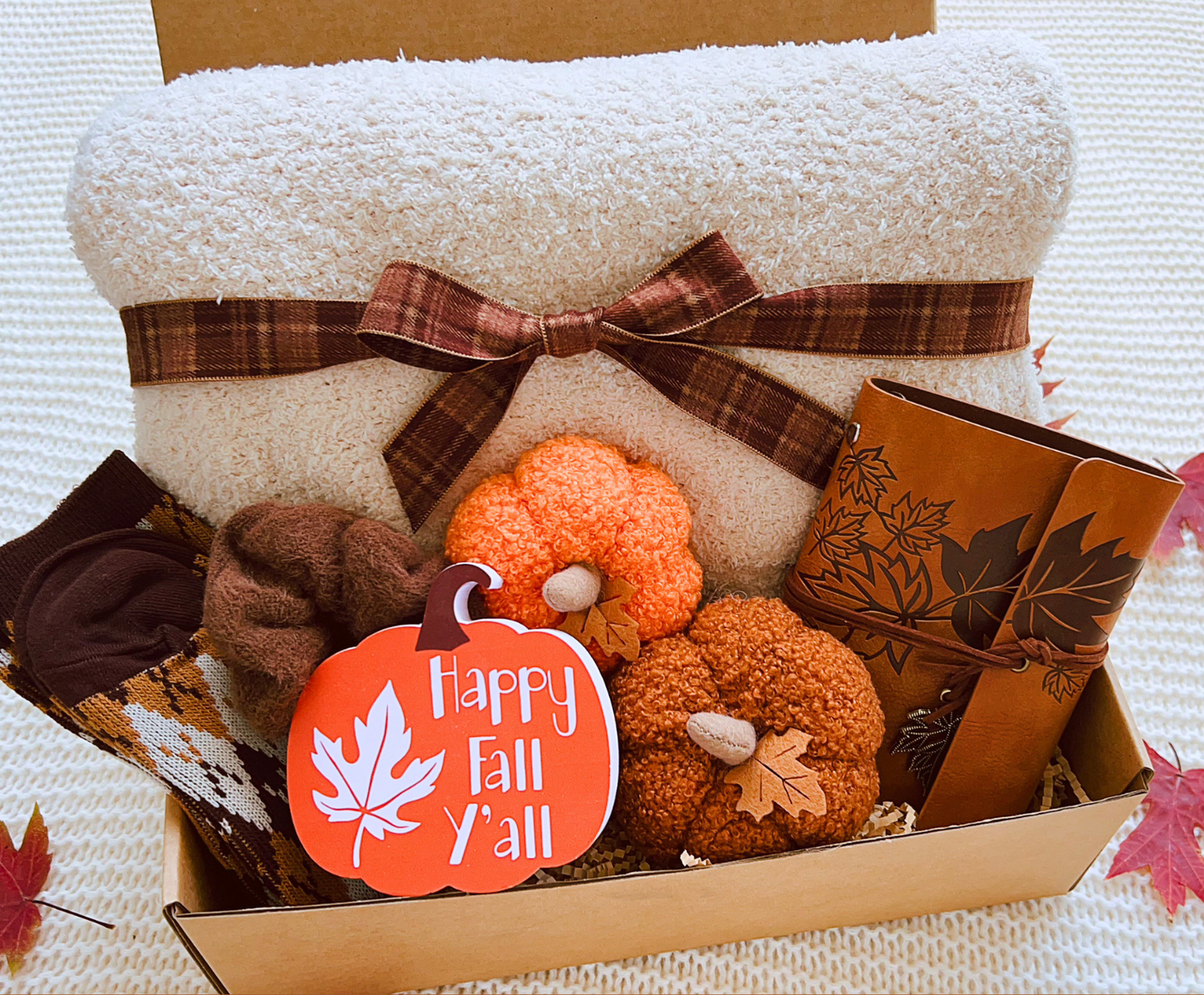 Cozy Up & Unwind Hygge Fall Self Care Gift Basket for Her Basketful Gifts
