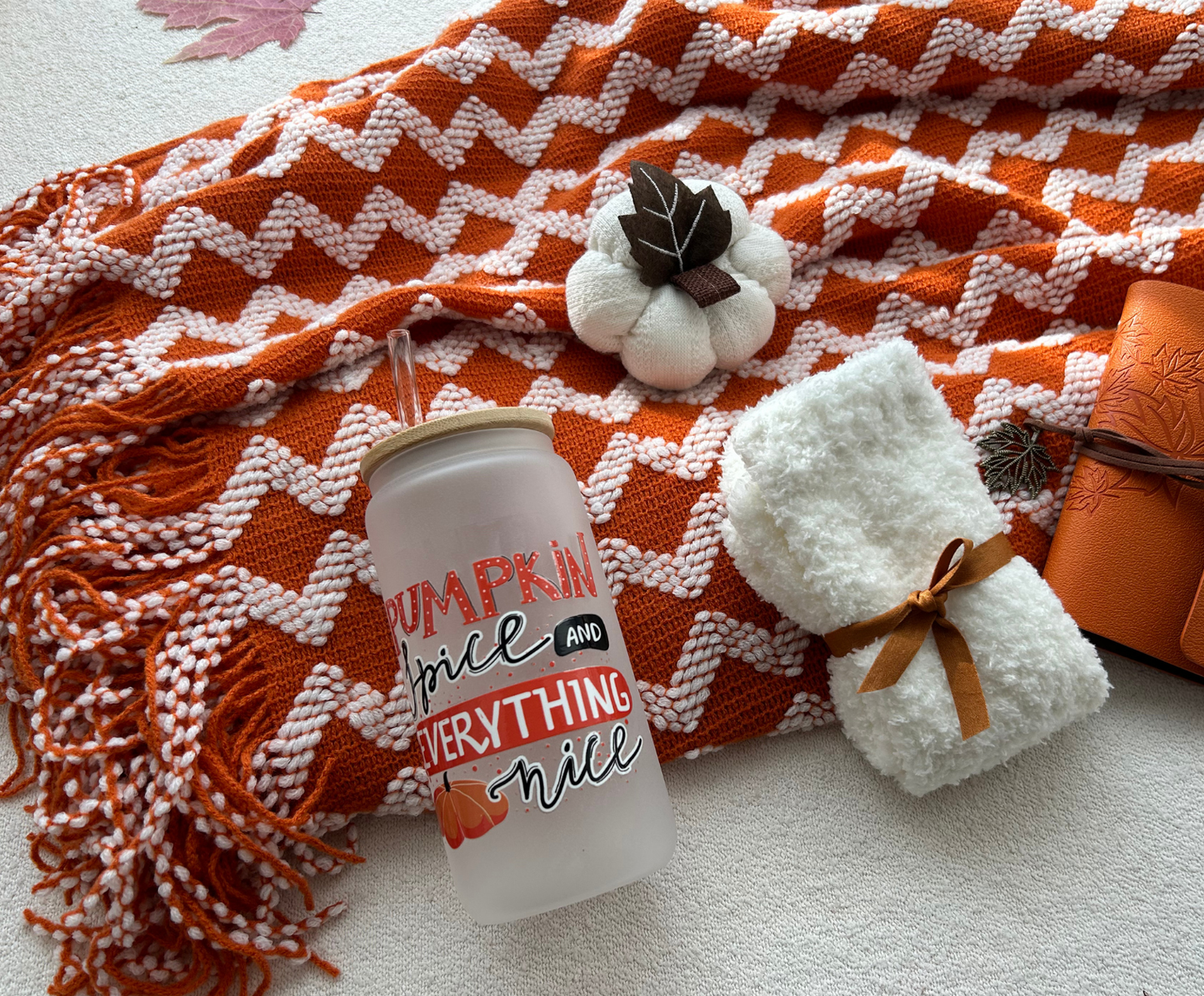 Cozy Gift Basket with Pumpkin Spice Tumbler