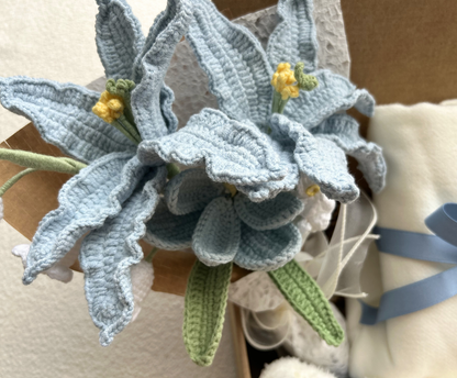 Happy Birthday Gift Baskets for Her – Blue Spa Gift Box with Birthday tumbler, Bath Bombs, Cozy Socks & Flower Bouquet