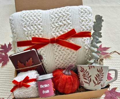 Hygge Season Self Care Fall Gift Basket – Cozy Nights In for Women Basketful Gifts