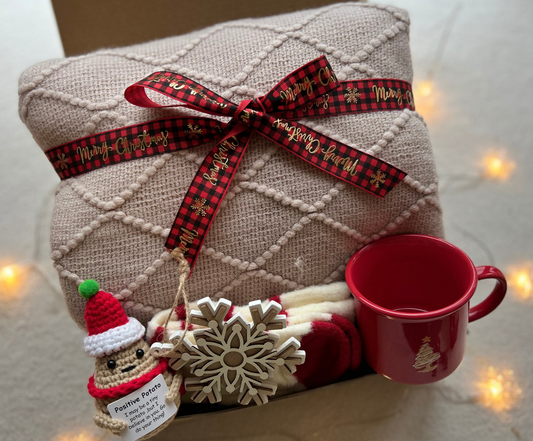 Chritmas Gift Box with Blanket & Chritmas Crochet Potato