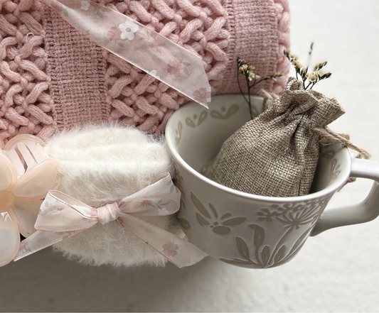 Petal & Plush | Luxury Spring Pink Gift Basket & Botanical Self-Care Kit