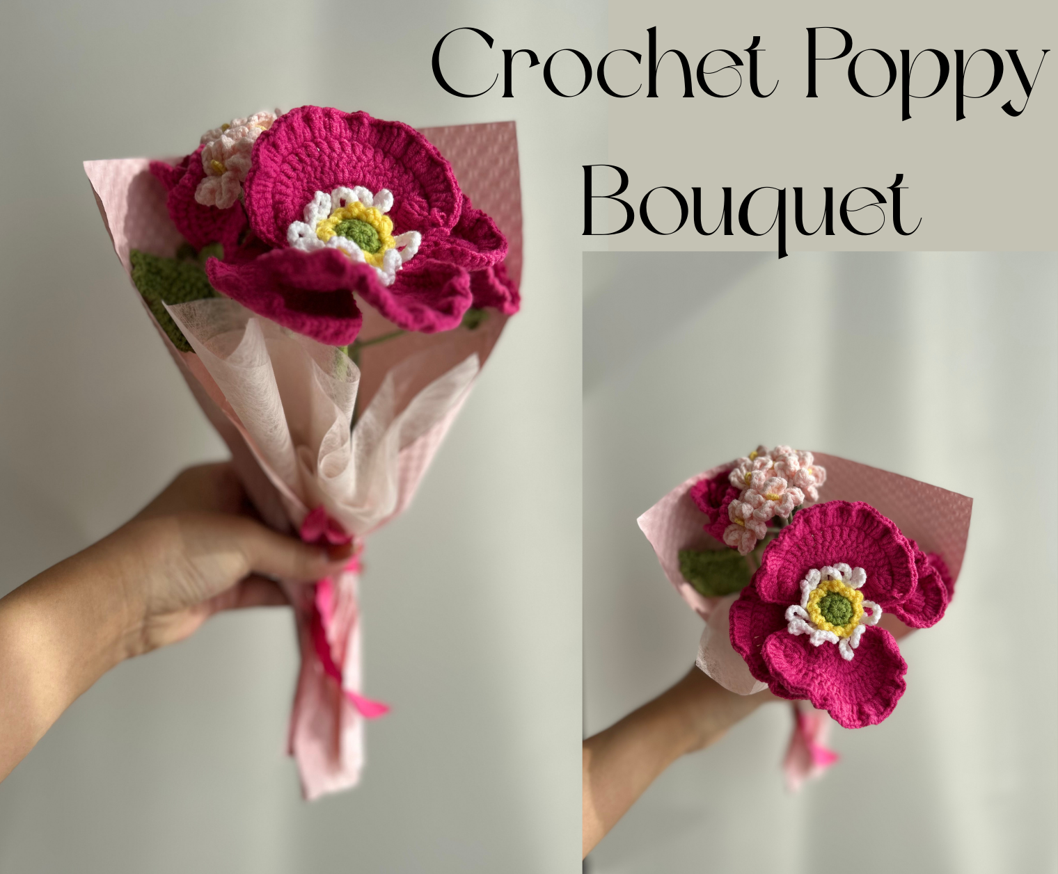 Aesthetic Birthday Gift Basket for Her: Cream Woven Throw, Hot Pink Crochet Flowers & Plush Socks Basketful Gifts