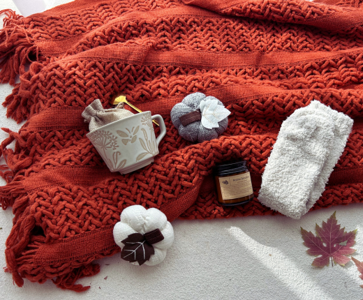 Cozy Care Package for Best Friend Fall Theme Self Care Gift Basket