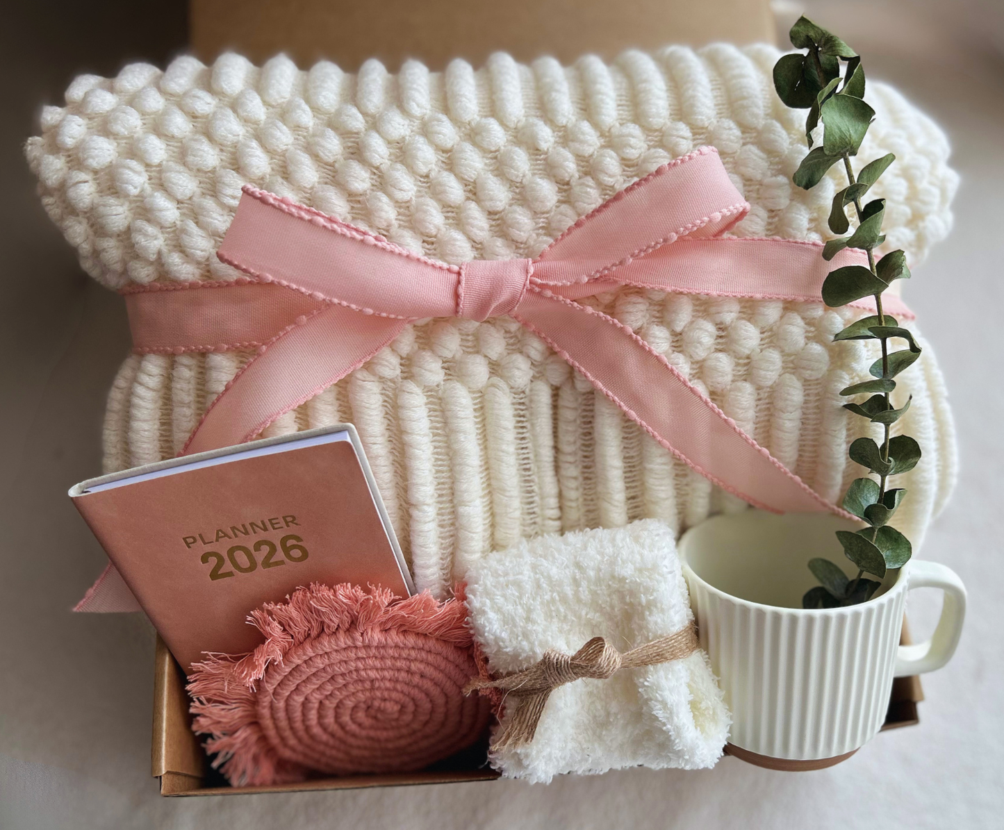 2026 Bloom & Balance Sanctuary Gift Set — A Curated New Year Ritual for Mindful Intentions and Cozy Comfort Basketful Gifts