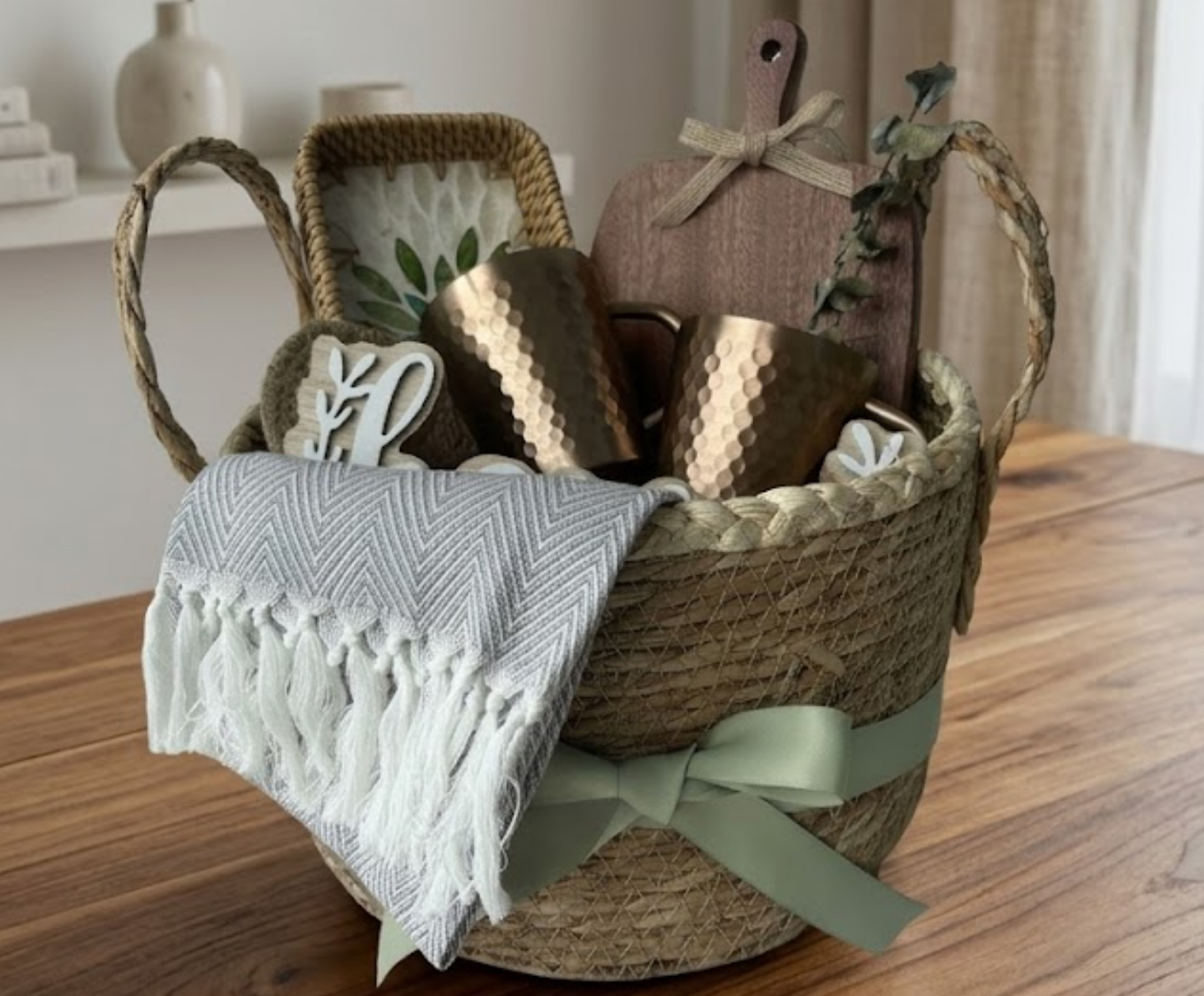 The "Artisan Gather" Unique Housewarming Gift Basket Basketful Gifts