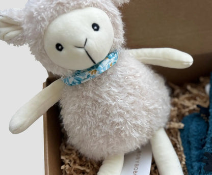 Children's Get Well Gift Basket with Plush Lamb, Heart Socks, and Cozy Accessories Basketful Gifts
