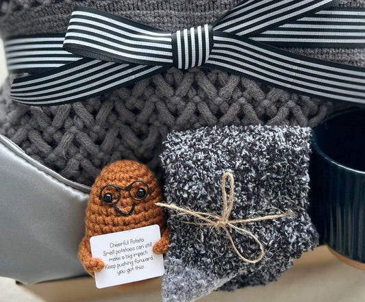 Get Well Gifts for Him | Men's Recovery Care Package with Blanket Basketful Gifts