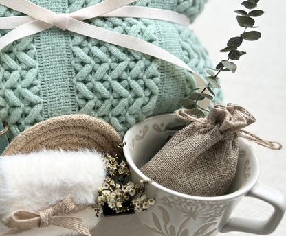 Morning Dew | Luxury Spring Sage Green Gift Basket of Home Relaxation Essentials