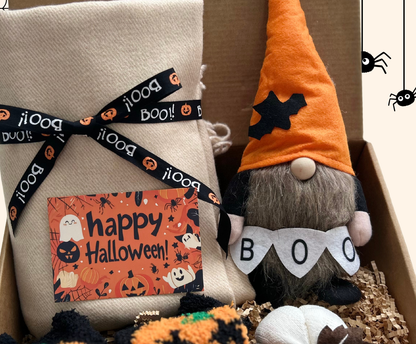Halloween Boo Basket with Cozy Blanket & Gnome Basketful Gifts