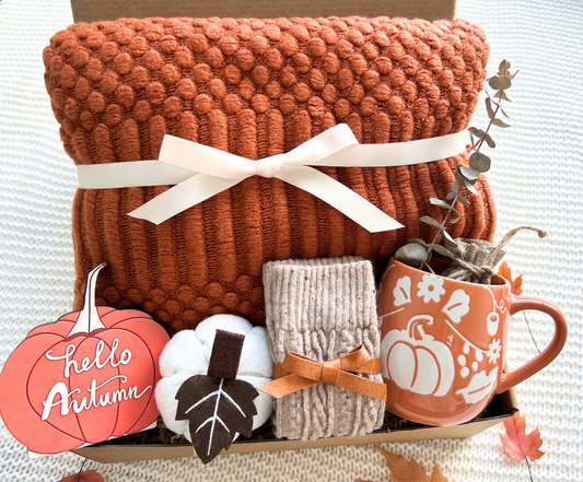 Hello Autumn Cozy Gift Basket | Fall Gift Set Basketful Gifts