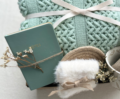 Morning Dew | Luxury Spring Sage Green Gift Basket of Home Relaxation Essentials