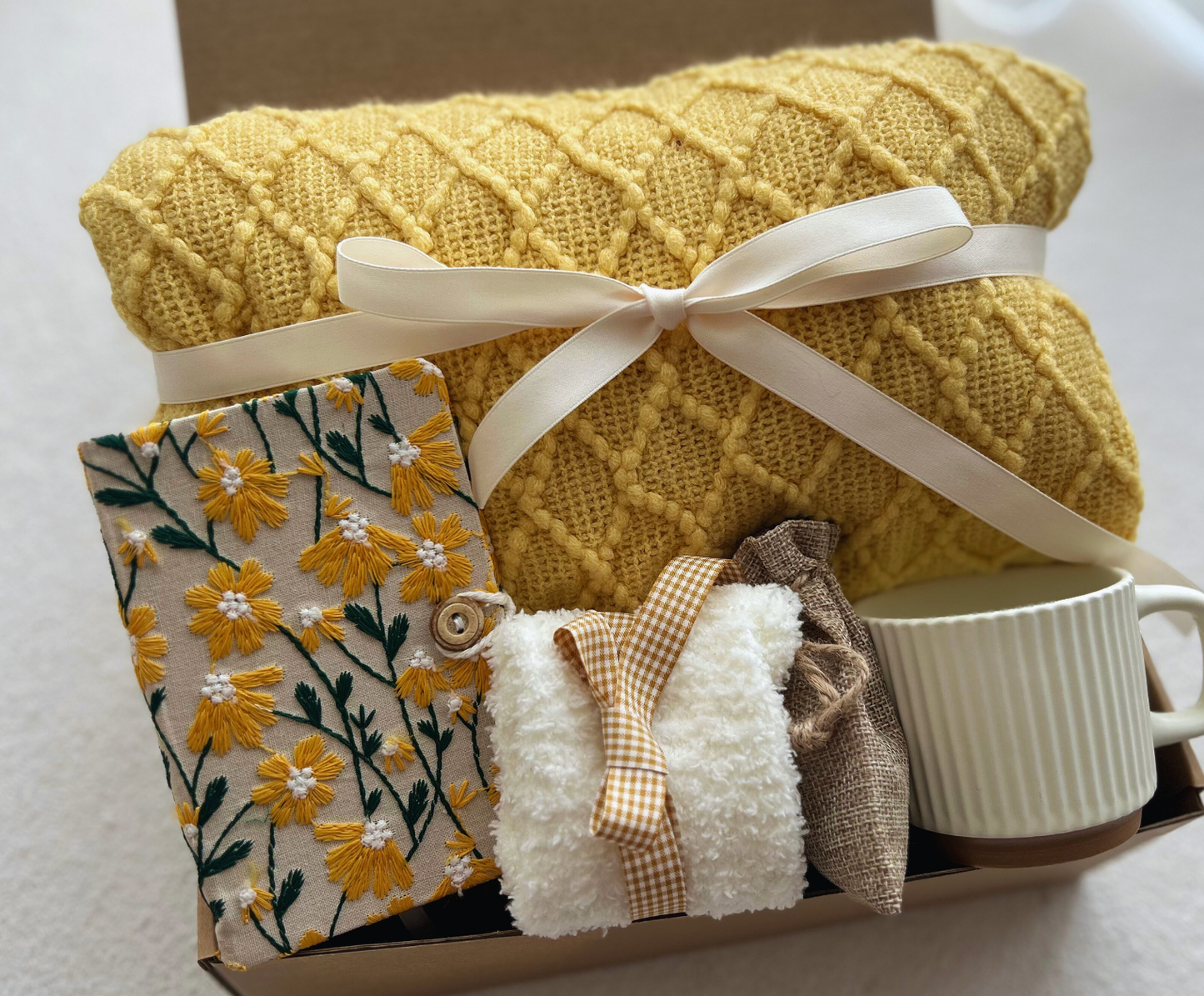 Hug in a Box Thinking of You Gift -Personalized Stress Relief & Self-Care Set Basketful Gifts