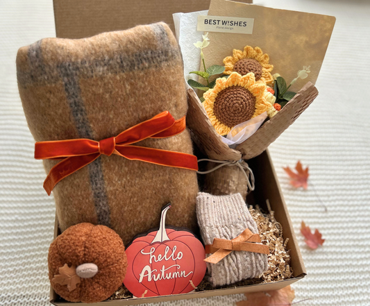 Best Wishes Autumn Sunflower Gift Basket | Fall Gift Set Basketful Gifts