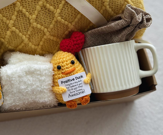 Hug in a Box Thinking of You Gift -Personalized Stress Relief & Self-Care Set Basketful Gifts