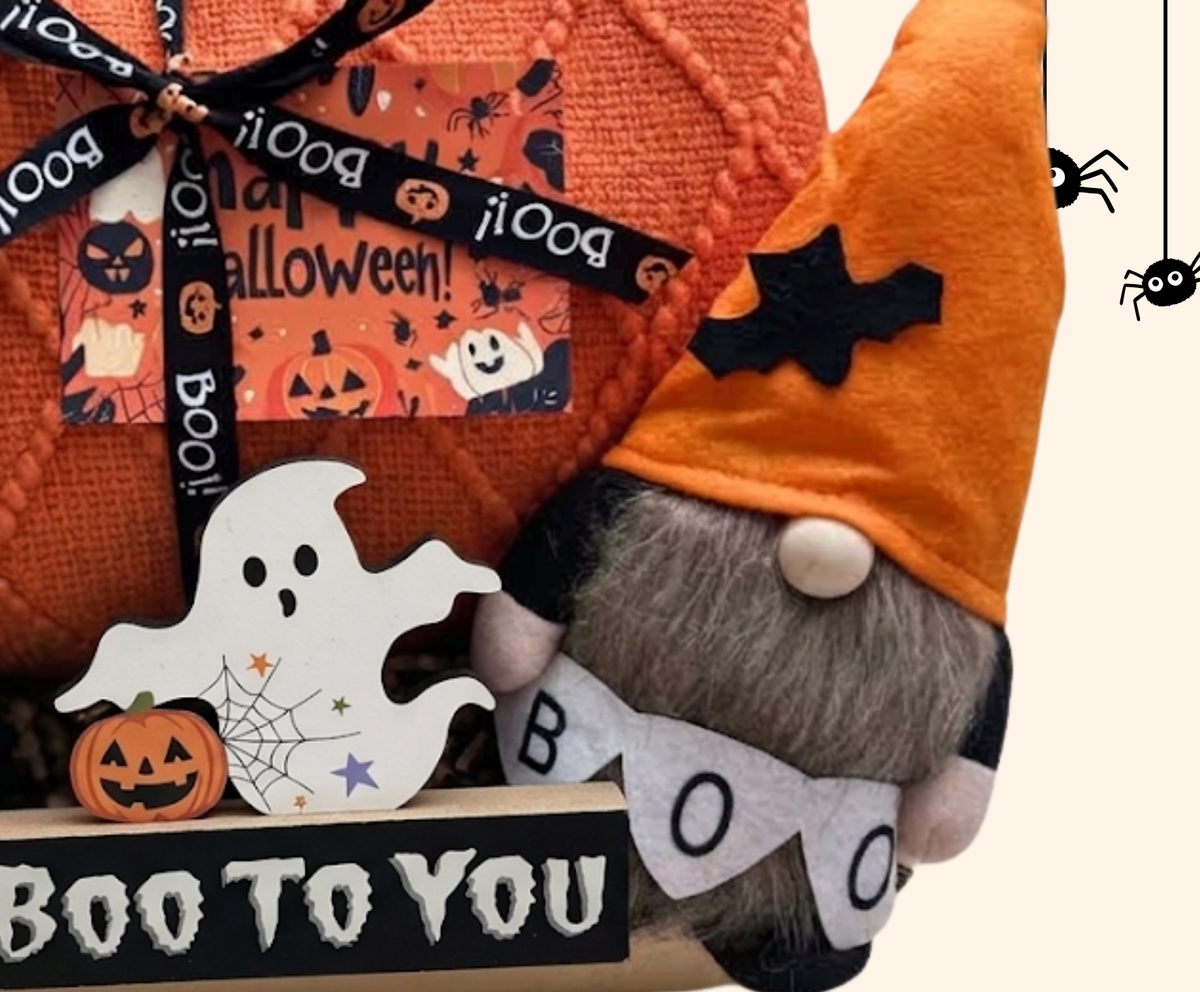 Halloween Boo Basket with Cozy Blanket & Gnome (Copy) Basketful Gifts