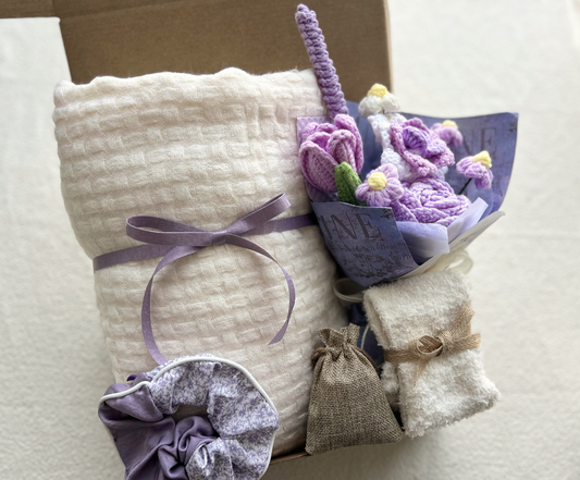 Curated Gift Basket for Mom Birthday - I Love You Mom Cozy Floral Set