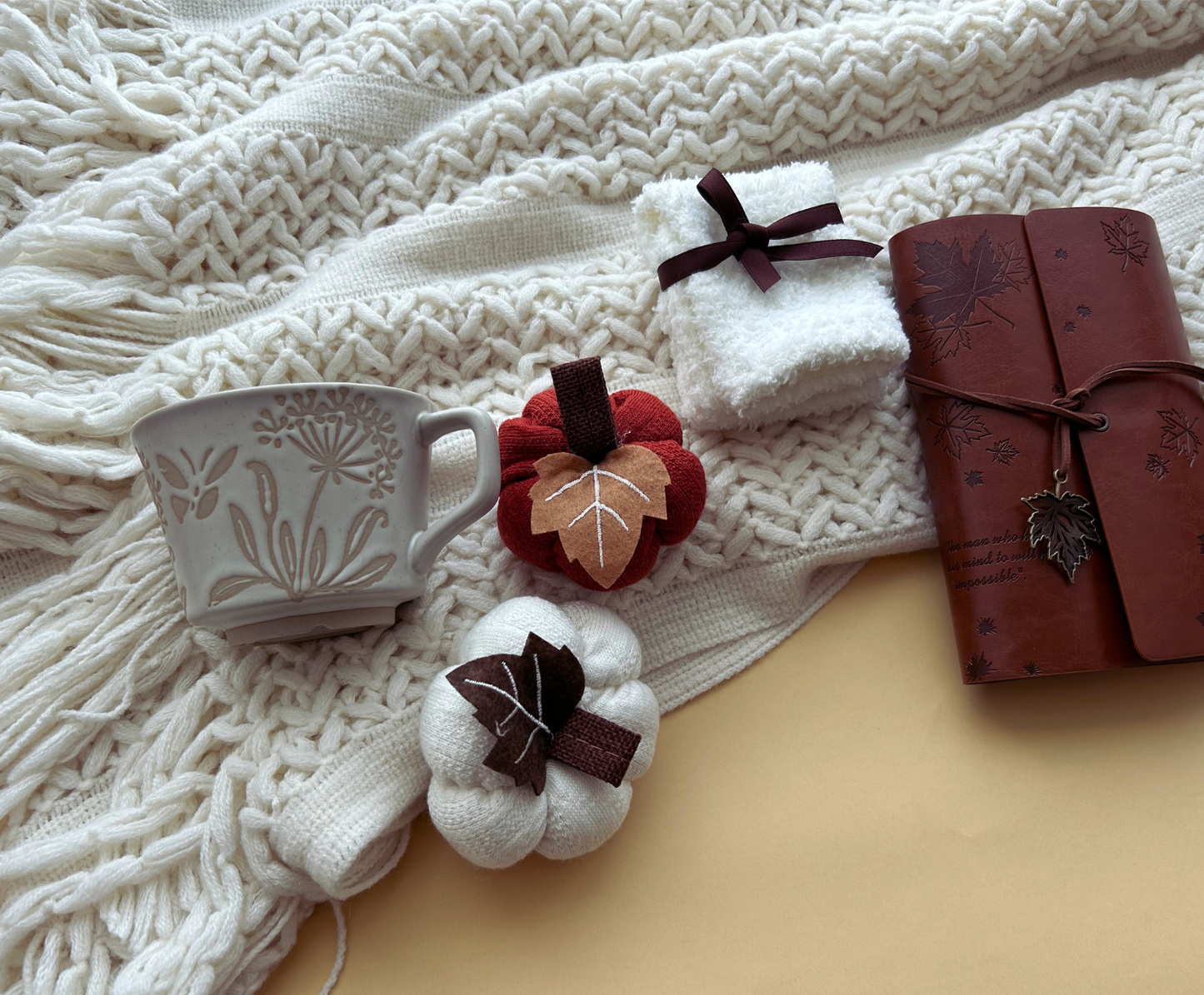 Cozy Self Care Gift Basket for Women & Men with Crochet Blanket