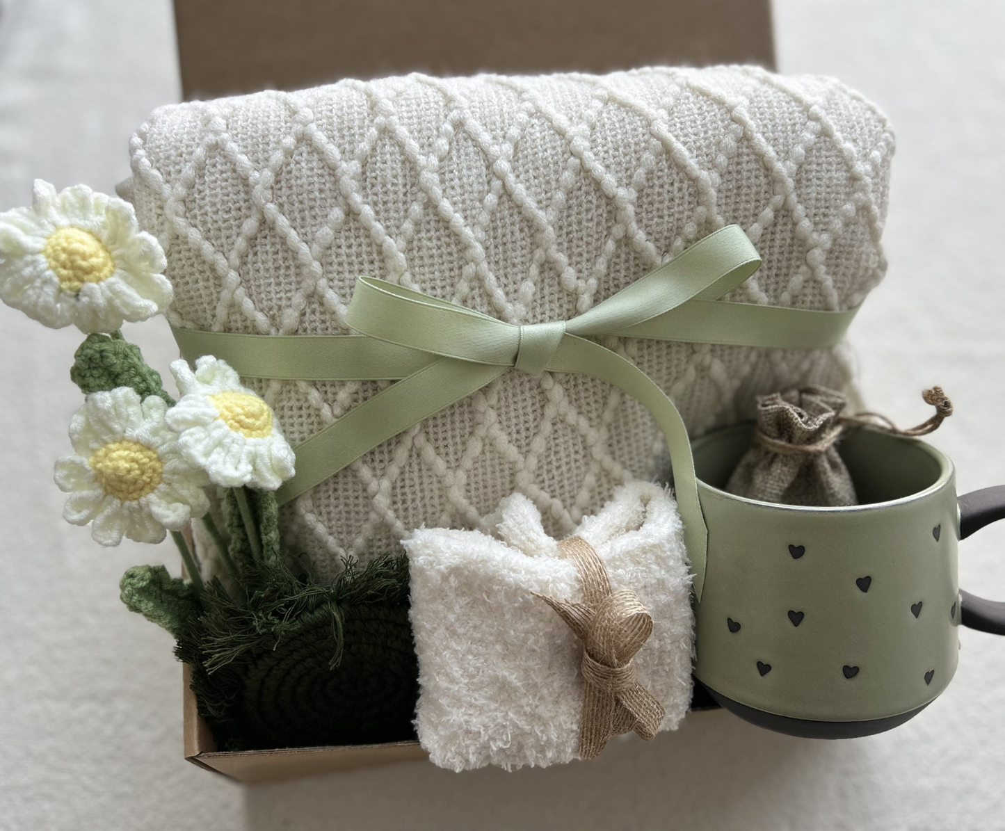 Sage Green Care Package Spring - Cozy Birthday & Thinking of You Gift Box