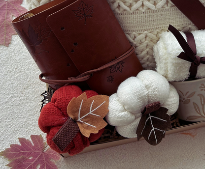 Cozy Self Care Gift Basket for Women & Men with Crochet Blanket
