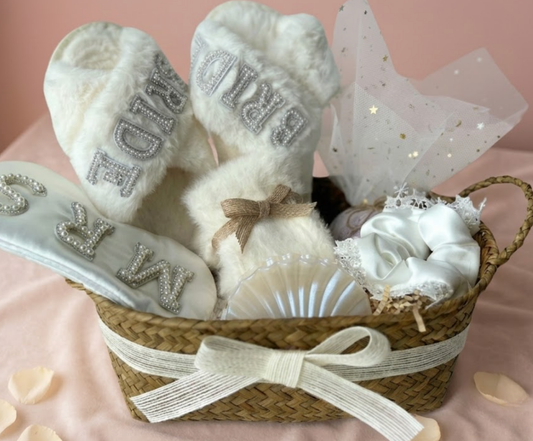 Bride to Be Gift Basket | White Romantic Spa Hamper Basketful Gifts