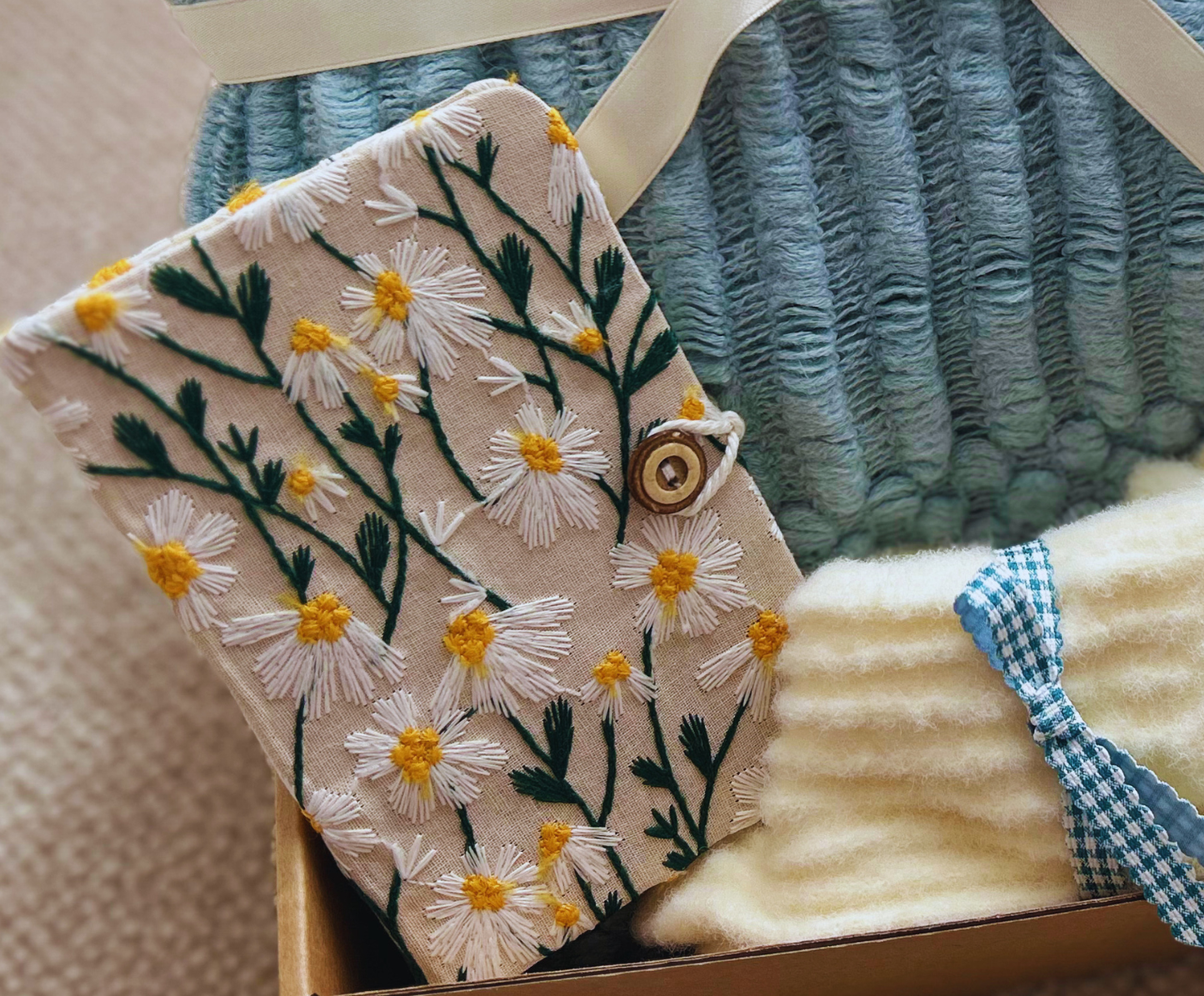 Blue Color Birthday Gift Baskets for Her with Cozy Blanket and Mug Basketful Gifts