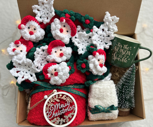 Jolly Santa Christmas Gift Basket – Round Santa Blanket, Holiday Mug & Cozy Socks Basketful Gifts