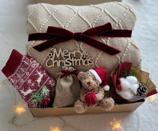 Beary Merry Christmas Gift Basket with Blanket & Mug (Copy) Basketful Gifts