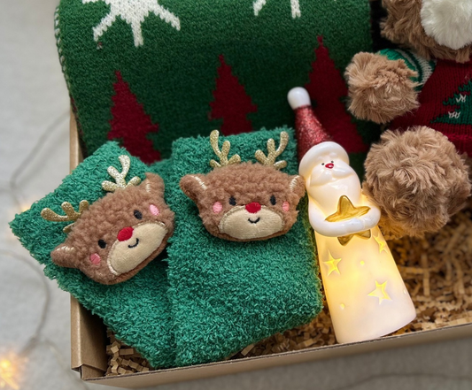 Christmas Gift Box for Boys Ages 3–6 | Cozy Wrap & Teddy Bear Basketful Gifts