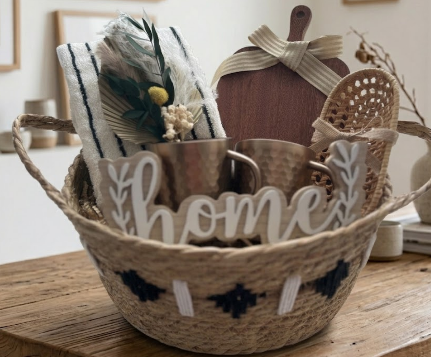 The "Curated Home" Luxury Housewarming Gift Basket Basketful Gifts