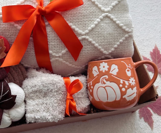Pumpkin Theme Fall Gift Basket Self Care Package Birthday Gift Basket for Women My Store