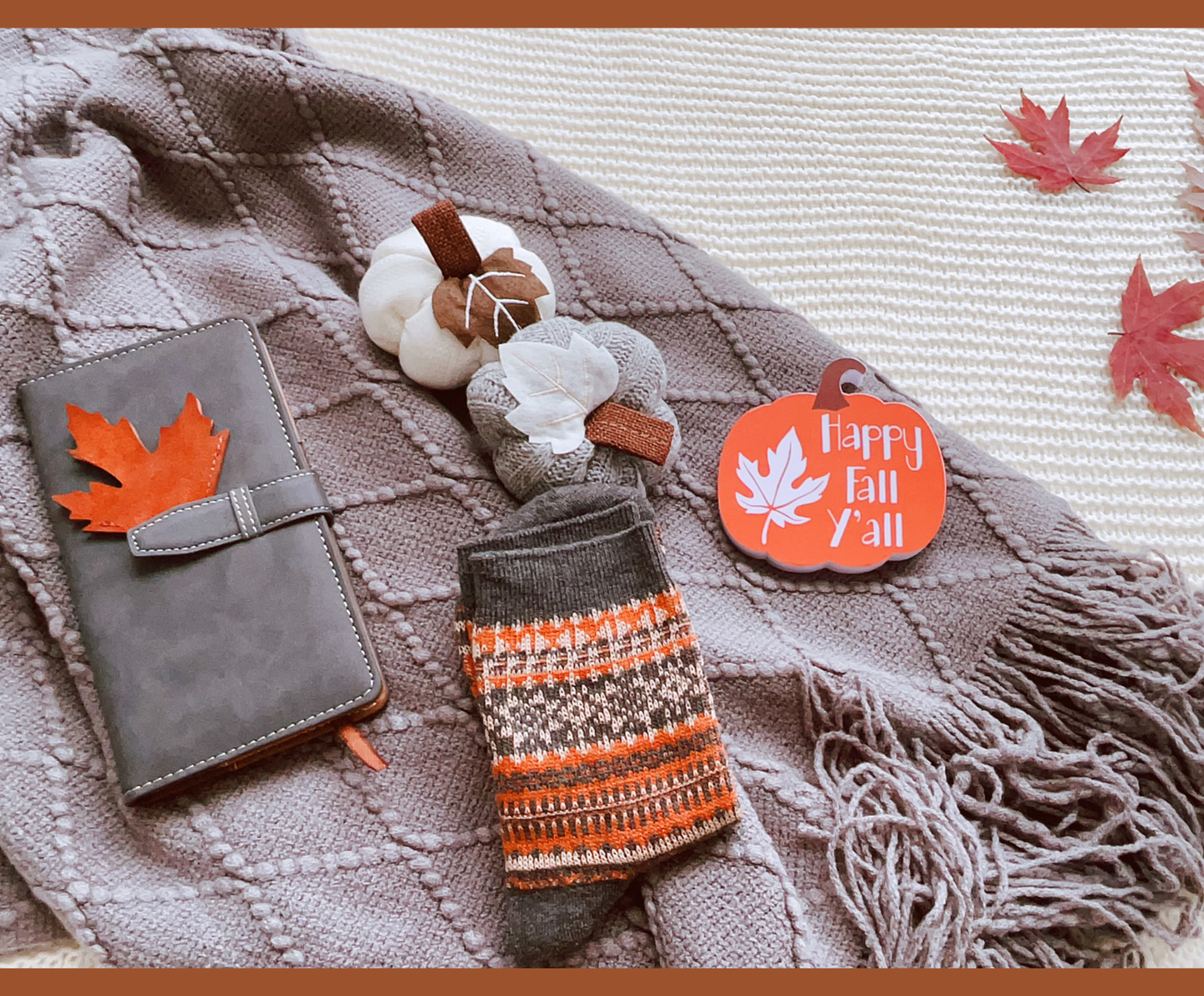 Fall Cozy Care Package for Her – Plum Blanket, Pumpkin Mug & Warm Socks Gift Basket (Copy) Basketful Gifts